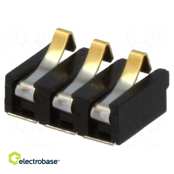 Connector: battery | ways: 3 | gold-plated | 2.5mm paveikslėlis 1
