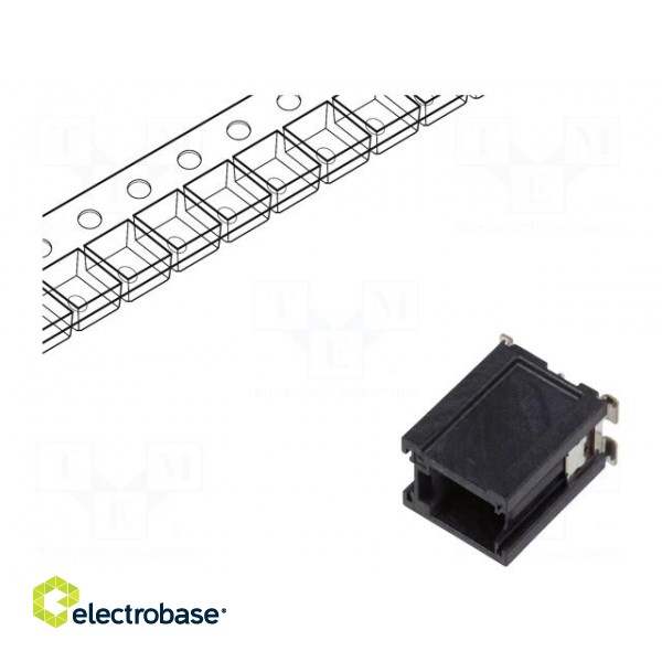 Connector: wire-board | Minitek MicroSpace | socket | male | vertical paveikslėlis 1