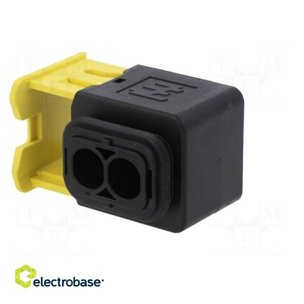 Connector: automotive | plug | female | for cable | PIN: 2 | black | IP67 фото 6