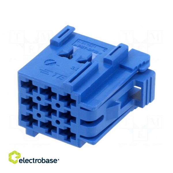 Connector: automotive | JPT | female | plug | for cable | PIN: 9 | blue image 1
