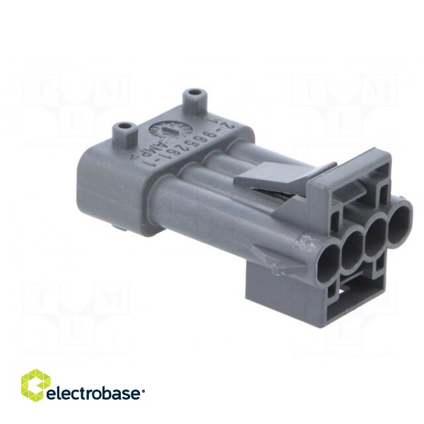 Connector: automotive | JPT | male | plug | for cable | PIN: 4 | grey image 4