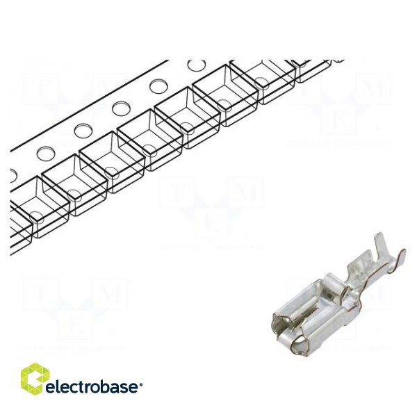 Terminal: flat | 6.3mm | 0.8mm | female | 1÷2.5mm2 | crimped | for cable