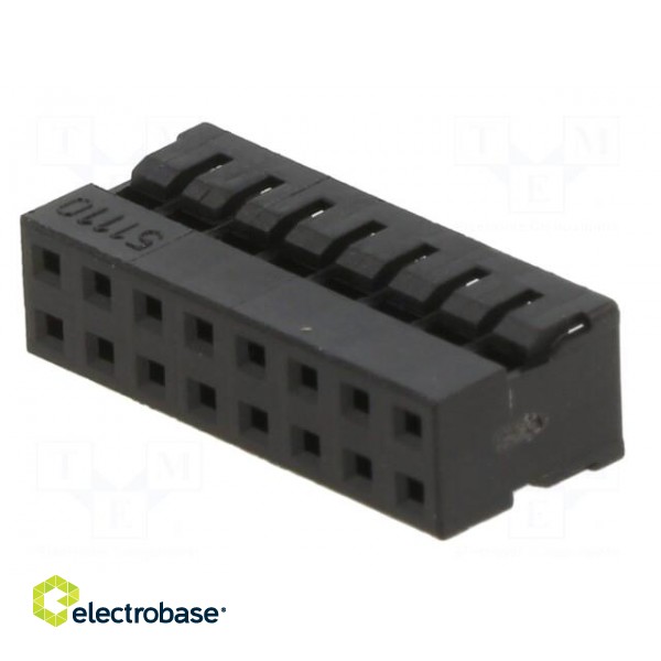 Plug | wire-wire/PCB | female | Milli-Grid | 2mm | PIN: 16 | w/o contacts image 2