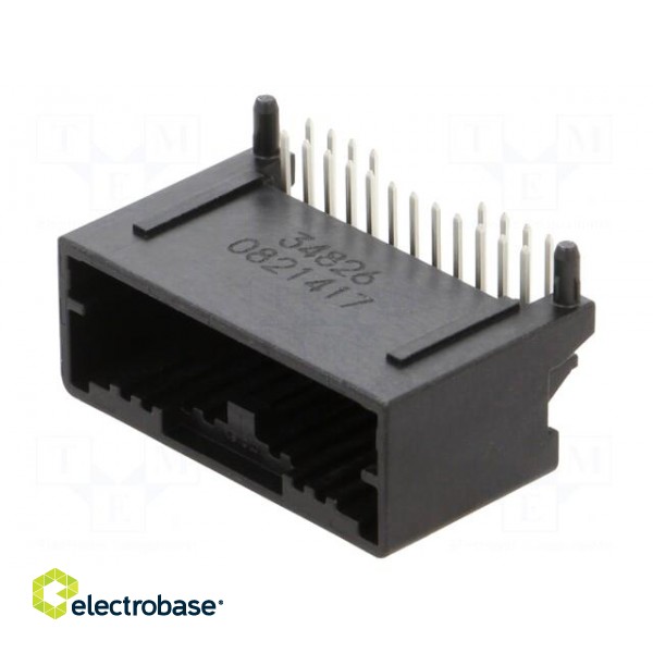 Connector: automotive | Mini50 | male | socket | on PCBs | PIN: 20 | black