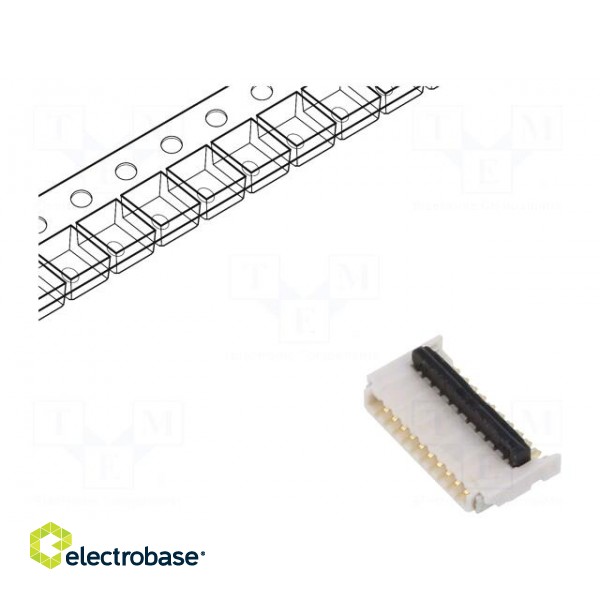 Connector: FFC/FPC | horizontal | PIN: 10 | SMT | FBH1 | 50V | 500mA | 0.5mm