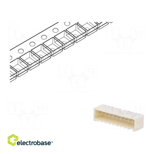 Socket | wire-board | male | Pico-SPOX | 1.5mm | PIN: 10 | SMT | on PCBs paveikslėlis 1