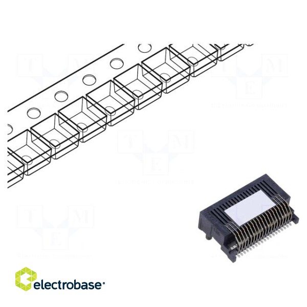 Connector: QSFP14 | PIN: 38 | iPass | gold-plated | SMT | horizontal