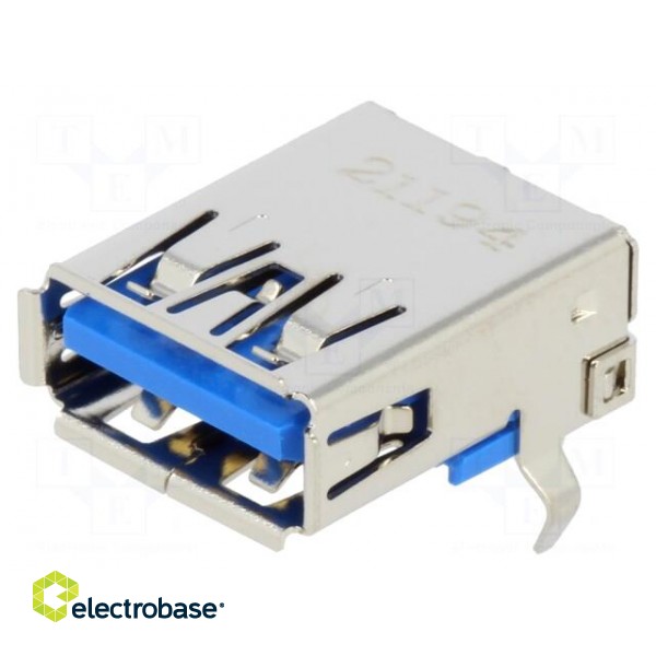 Socket | USB A | on PCBs | THT | PIN: 9 | angled 90° | USB 3.0 image 1
