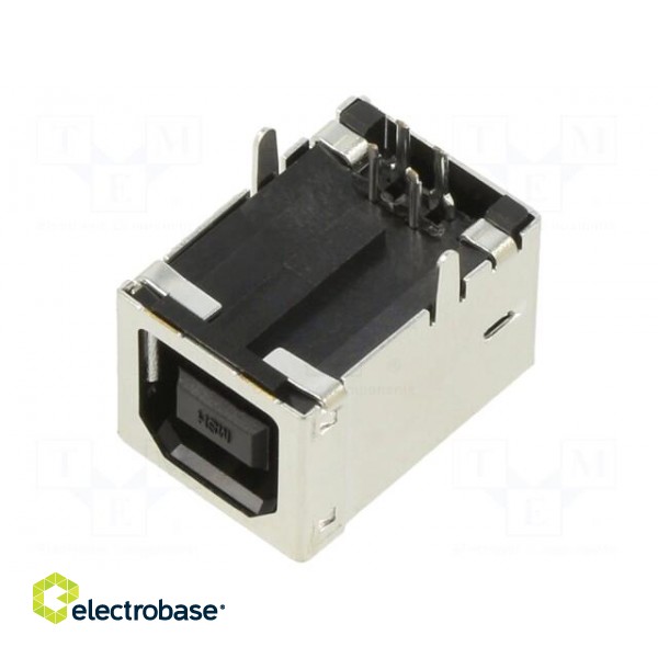 Socket | USB B | on PCBs | THT | PIN: 4 | angled 90° | shielded | USB 2.0