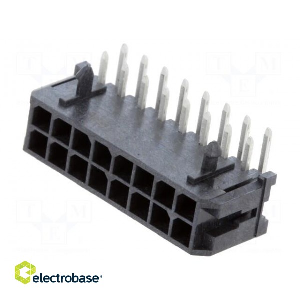 Socket | wire-board | male | Micro-Fit 3.0 | 3mm | PIN: 16 | THT | on PCBs image 1