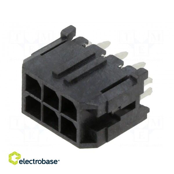 Socket | wire-board | male | Micro-Fit 3.0 | 3mm | PIN: 6 | Layout: 2x3