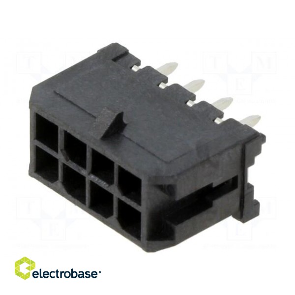 Socket | wire-board | male | Micro-Fit 3.0 | 3mm | PIN: 8 | Layout: 2x4 image 1