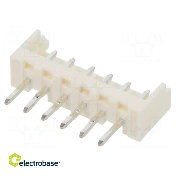 Socket | wire-board | male | Micro-Latch | 2mm | PIN: 6 | THT | on PCBs | 2A image 1