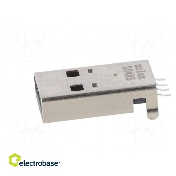 Plug | USB A | male | on PCBs | SMT | PIN: 4 | horizontal | USB 2.0 | in-tray image 3