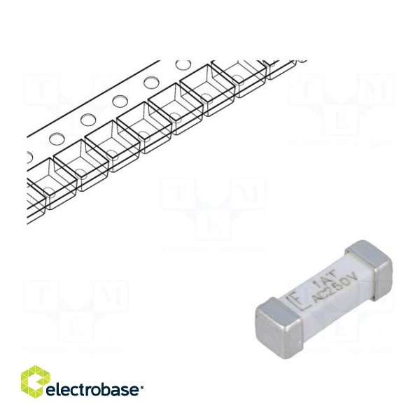 Fuse: fuse | time-lag | 1A | 250VAC | SMD | ceramic | 10,1x3,1x3,25mm