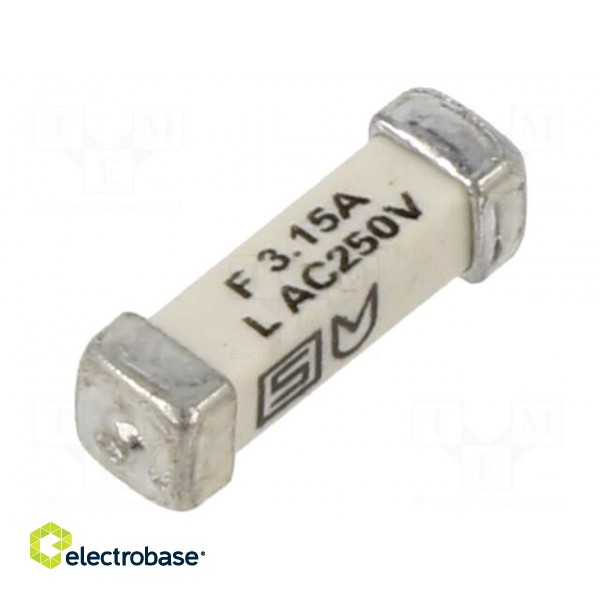 Fuse: fuse | quick blow | 3.15A | 250VAC | 125VDC | SMD | ceramic | copper