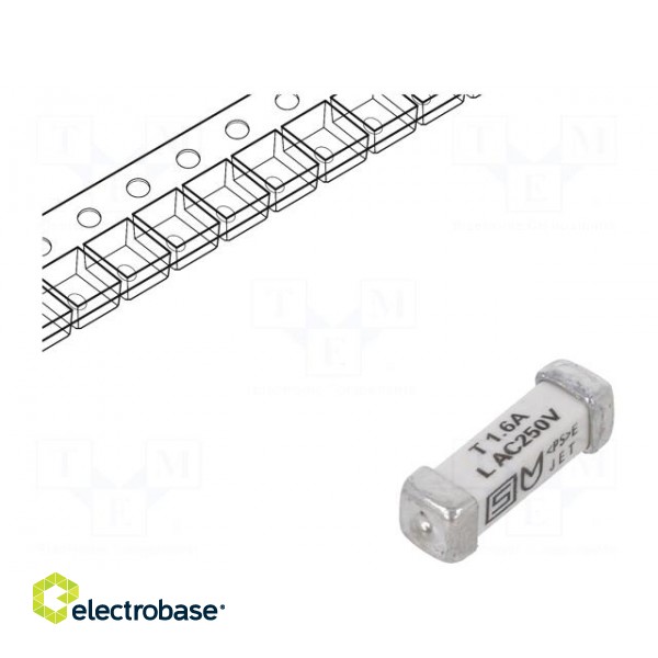 Fuse: fuse | time-lag | 1.6A | 250VAC | 125VDC | SMD | ceramic | 3x10.1mm