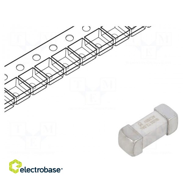 Fuse: fuse | time-lag | 2A | 250VAC | soldered,SMD | ceramic | 1245UMFT