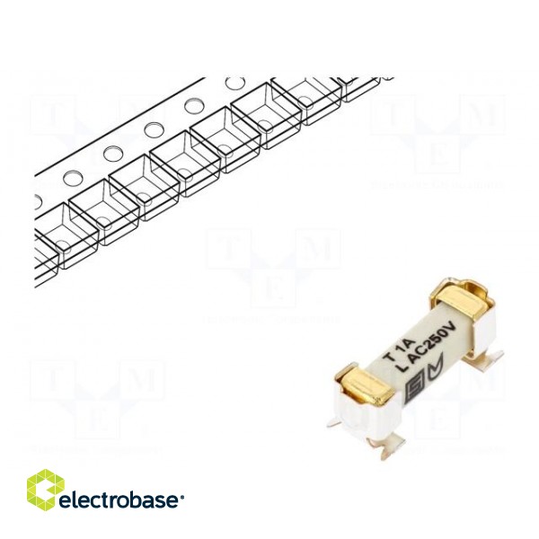Fuse: fuse | time-lag | 1A | 250VAC | 125VDC | SMD | ceramic | 4.2x11.1mm