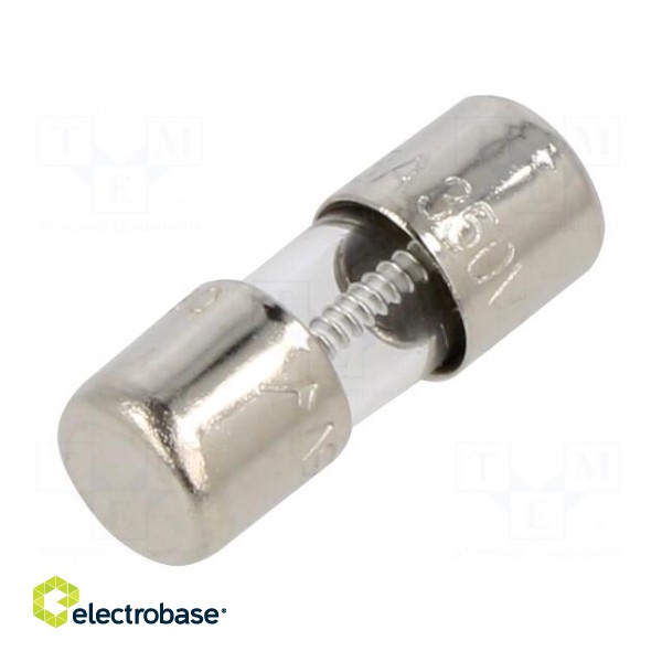 Fuse: fuse | time-lag | 3A | 350VAC | cylindrical,glass | 5x15mm | brass