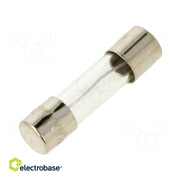 Fuse: fuse | medium time-lag | 100mA | 250VAC | glass | 5x20mm | brass