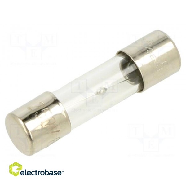 Fuse: fuse | medium time-lag | 6.3A | 250VAC | glass | 5x20mm | brass