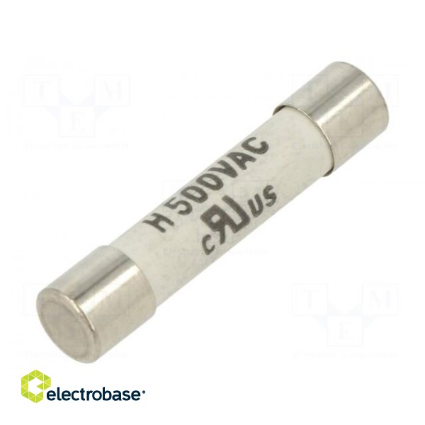 Fuse: fuse | time-lag | 6.3A | 500VAC | 400VDC | ceramic,cylindrical