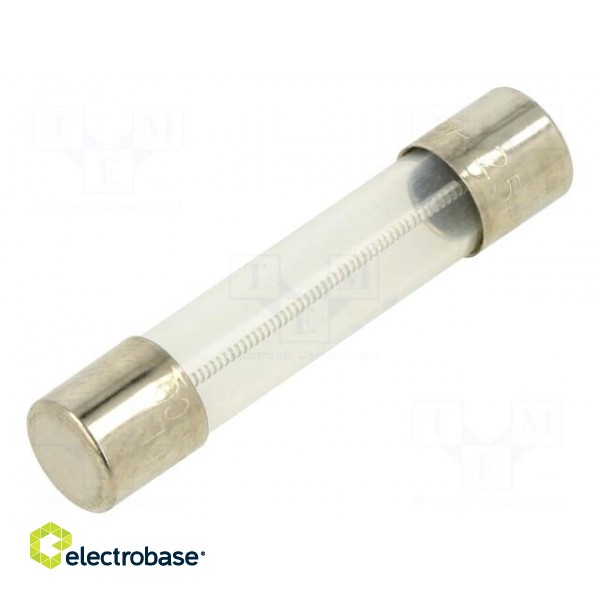 Fuse: fuse | time-lag | 600mA | 250VAC | glass | 6.3x32mm | brass | TSA