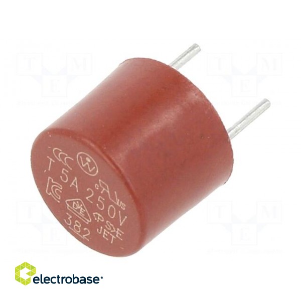 Fuse: fuse | time-lag | 5A | 250VAC | THT | TR5 | copper | 382 | 5.08mm | bulk image 4