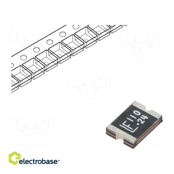 Fuse: PTC polymer | quick blow | 1.1A | 24V | 24VDC | SMD | 1812L