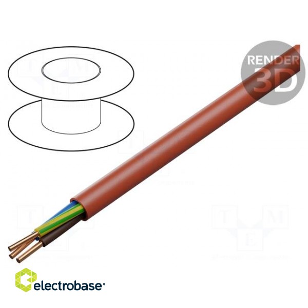 Wire: mains | HDGs | 3G1.5mm2 | Insulation: LSZH | Colour: red | Core: Cu