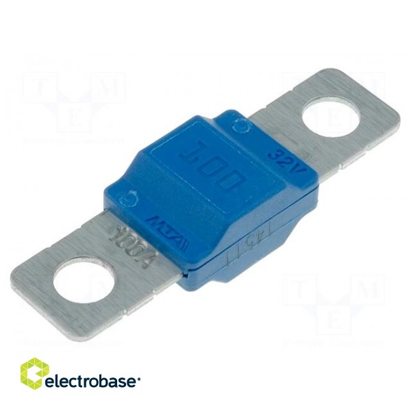 Fuse: fuse | 100A | 32V | automotive | 40mm | MIDIVAL | Mounting: M5 screw