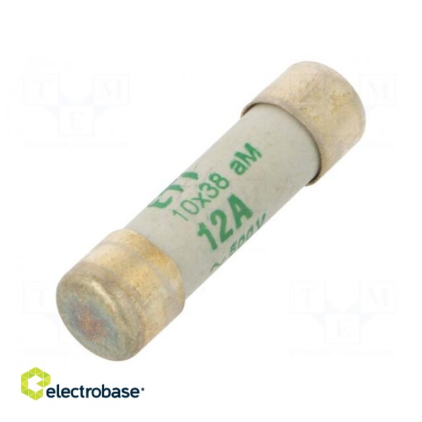 Fuse: fuse | aM | 12A | 500VAC | cylindrical | 10.3x38mm