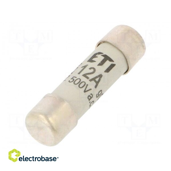 Fuse: fuse | gG | 12A | 500VAC | cylindrical | 10,3x38mm