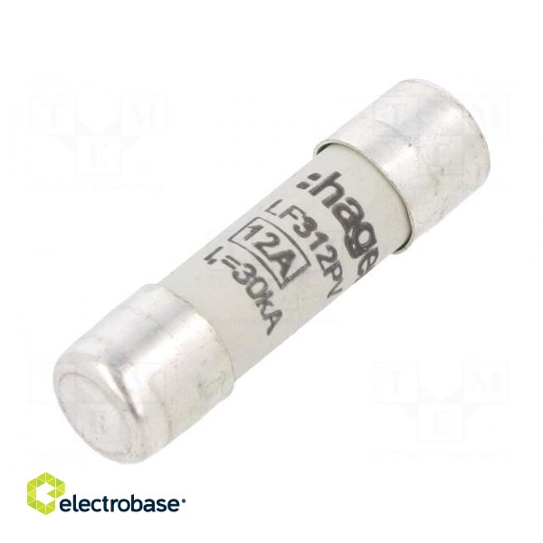 Fuse: fuse | gPV,time-lag | 12A | 1kVDC | cylindrical,industrial