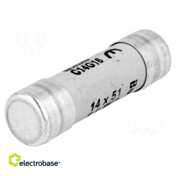 Fuse: fuse | 16A | 690VAC | ceramic,cylindrical,industrial | 14x51mm фото 1