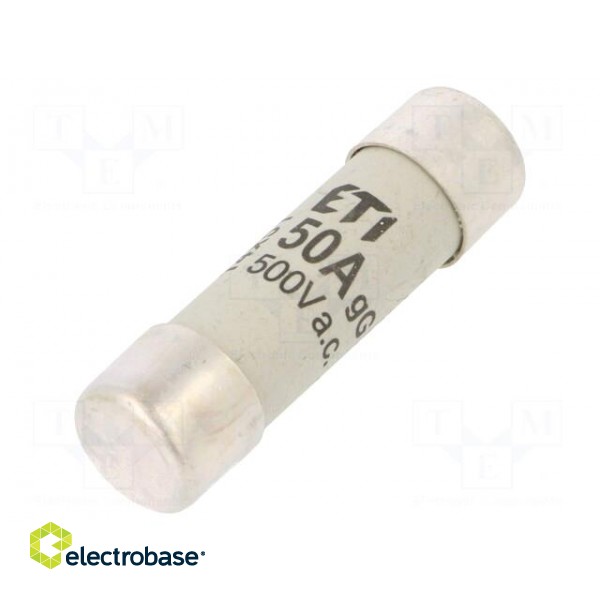Fuse: fuse | gG | 50A | 500VAC | cylindrical,industrial | 14x51mm