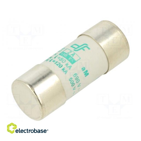 Fuse: fuse | aM | 2A | 690VAC | ceramic,cylindrical,industrial