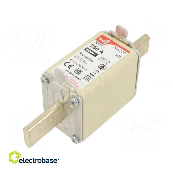 Fuse: fuse | aR | 250A | 690VAC | 550VDC | silver | NH1