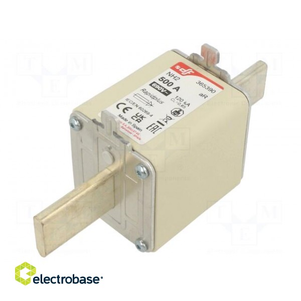 Fuse: fuse | aR | 500A | 690VAC | 550VDC | silver | NH2 image 1
