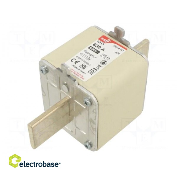 Fuse: fuse | aR | 630A | 690VAC | 550VDC | silver | NH3