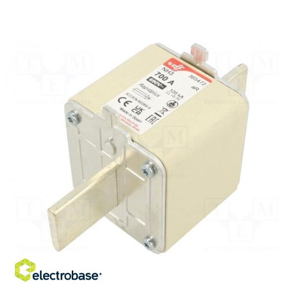 Fuse: fuse | aR | 700A | 690VAC | 550VDC | silver | NH3 image 1