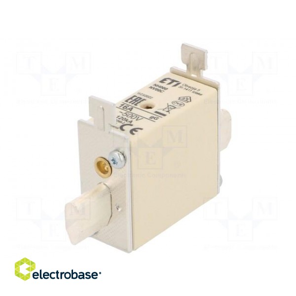 Fuse: fuse | gG | 16A | 500VAC | ceramic,industrial | NH000 | WT-NH image 1