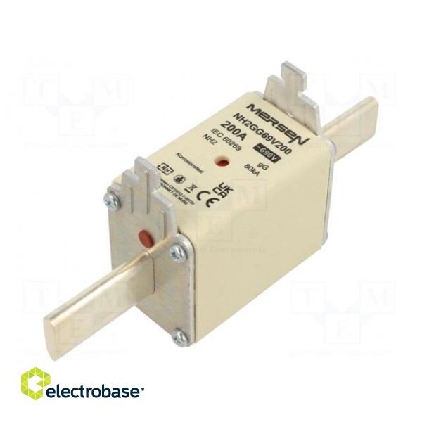 Fuse: fuse | gG | 200A | 690VAC | 250VDC | ceramic,industrial | NH2 image 1