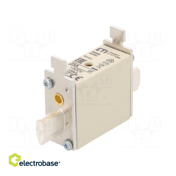 Fuse: fuse | gG | 25A | 500VAC | ceramic,industrial | NH000 | WT-NH image 1