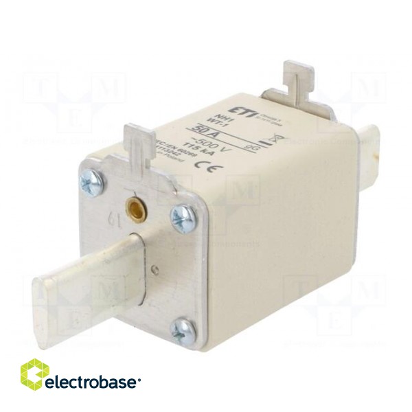 Fuse: fuse | gG | 50A | 500VAC | ceramic,industrial | NH1 | WT-NH image 1