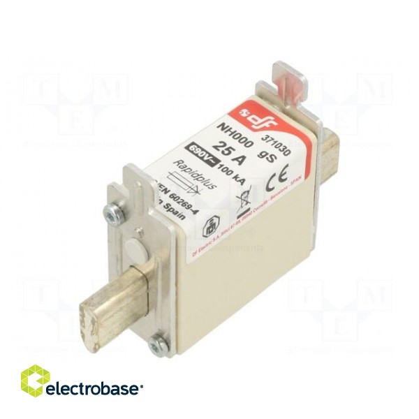 Fuse: fuse | gS | 25A | 690VAC | 440VDC | NH000