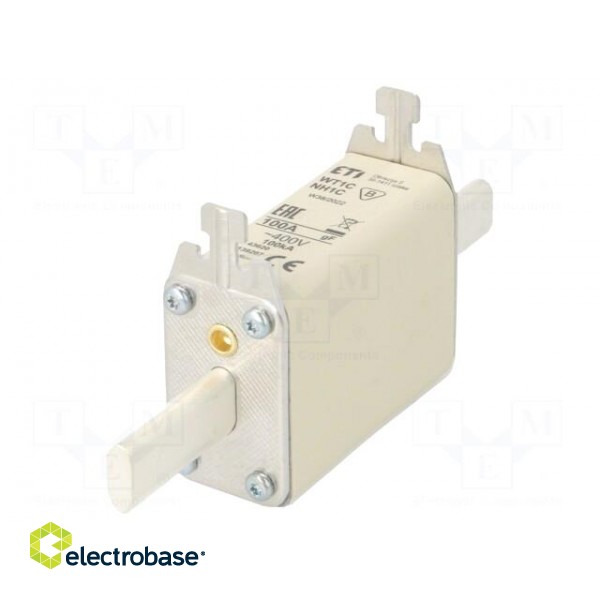 Fuse: fuse | quick blow | 100A | 400VAC | ceramic,industrial | NH1C image 1