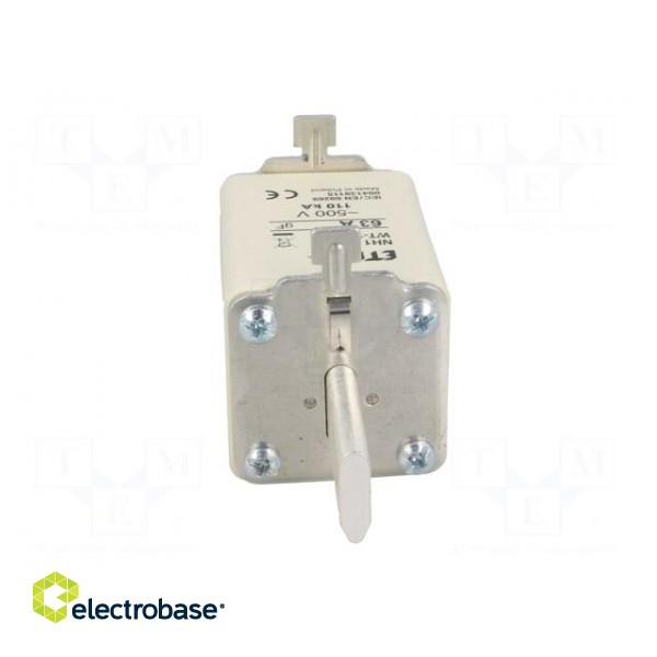 Fuse: fuse | quick blow | 63A | 500VAC | ceramic,industrial | NH1 | WT-NH image 5