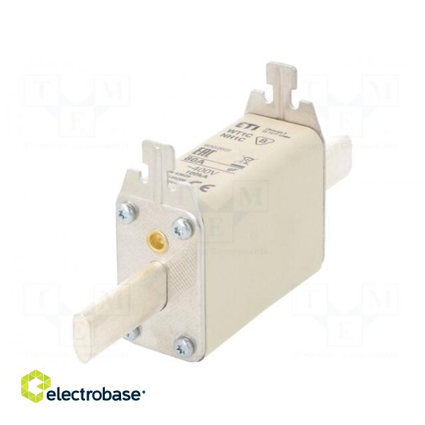 Fuse: fuse | quick blow | 80A | 400VAC | ceramic,industrial | NH1C image 1